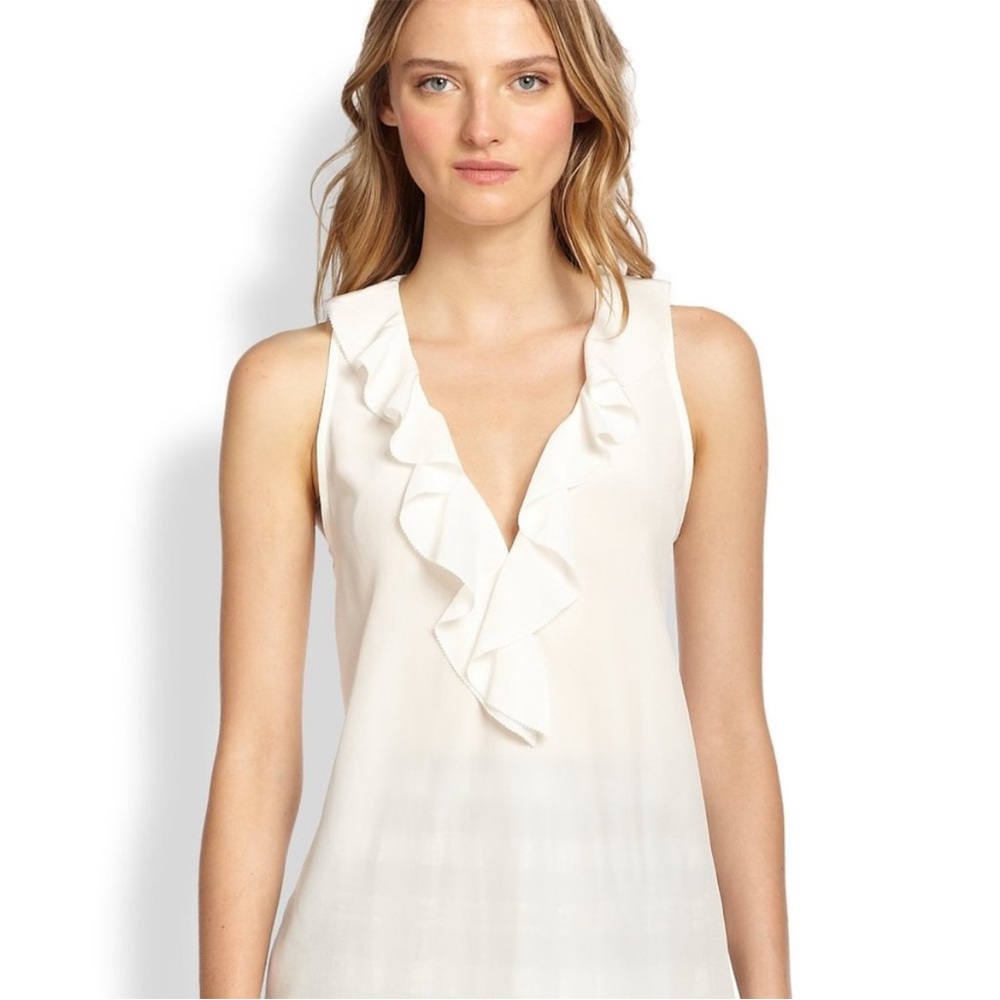 Joie Rissa Silk Ruffle Top